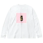 KITTOのもじもじ猫きっとPINK ビッグシルエットロングスリーブTシャツ