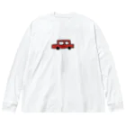 tamaccoの赤い車 ビッグシルエットロングスリーブTシャツ