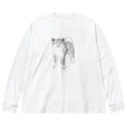 BlumeBellの鉛筆秋田犬 Big Long Sleeve T-Shirt