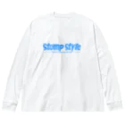 ケロケロワークスのstomp style_青 ビッグシルエットロングスリーブTシャツ