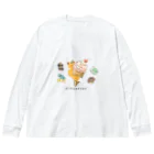 きつねさんのおうちのきつねさん　アイスといっしょ ビッグシルエットロングスリーブTシャツ