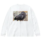 パート主婦しずかのオリジナルイラストグッズのカラスのハッピー Big Long Sleeve T-Shirt