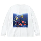 MarchanMerchantのMarchan 海に行く Big Long Sleeve T-Shirt