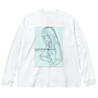 obosa_DENS/SABEAR_shop ＠SUZURIのrough drawing girl-1_ウェア Big Long Sleeve T-Shirt