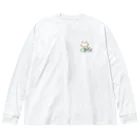 さくらもち市長のSUZURI商店の【ワンポイント】パンツねこ移動中 Big Long Sleeve T-Shirt