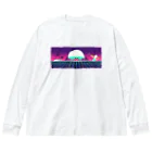 いちぼ君のお店のICHIBO-SynthWave Big Long Sleeve T-Shirt