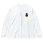 greetenの癒し猫 黒猫 Big Long Sleeve T-Shirt