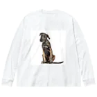 【CPPAS】Custom Pet Portrait Art Studioのクールなアイリッシュウルフハウンドドッグ Big Long Sleeve T-Shirt