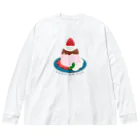 イラスト MONYAAT の毎月25日はプリンの日のプリン　イチゴプリン Big Long Sleeve T-Shirt