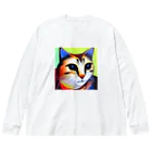 withCatsの真面目すぎてあまりモテないイケメン猫 Big Long Sleeve T-Shirt