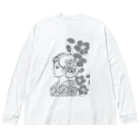 ki’s stampのWabisabiー椿(モノクロ) ビッグシルエットロングスリーブTシャツ