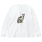 nekousagi*∩..∩のトラミ兄ちゃん自画像？ピンク【nekousagi*∩..∩ロゴ入り】 Big Long Sleeve T-Shirt