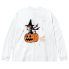 Mizna WadaのThe Pumpkin Riding Witch ビッグシルエットロングスリーブTシャツ