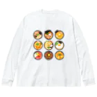 リズのラーメン+うどん+丼物 ビッグシルエットロングスリーブTシャツ
