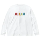 FUKUFUKUKOUBOUのクロスステッチ・HELLO(カラフル)Tシャツ・グッズシリーズ ビッグシルエットロングスリーブTシャツ