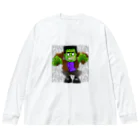 Hey! Kids KidsのHalloween Frankenstein Liam Fitzpatrick  Big Long Sleeve T-Shirt