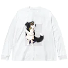 犬甘ちゃんの杜のコリーのメリちゃん ビッグシルエットロングスリーブTシャツ