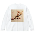 2024のAI「桜」Tシャツ（1） ビッグシルエットロングスリーブTシャツ