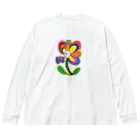 garageshopnoahのflower＆butterfly ビッグシルエットロングスリーブTシャツ