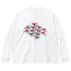 SAKURAMEDERUのティラノサウルスパターンA Big Long Sleeve T-Shirt