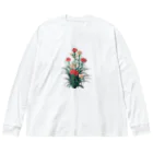 moriji8008の花 ビッグシルエットロングスリーブTシャツ