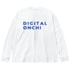 DIGITAL ONCHI 公式ストアのDIGITAL ONCHI BLUE（横） ビッグシルエットロングスリーブTシャツ