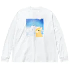 虹色PLUSの空を見上げて　うさぎさん② 루즈핏 롱 슬리브 티셔츠