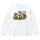 Saza-nami Antique designの２匹の犬 Big Long Sleeve T-Shirt