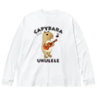 map5（マップファイブ）デザイン・ライセンス・ストック　のカピバラ・ウクレレ・Tシャツ・CAPYBARA UKULELE・イラスト・デザイン・アイテム・アニマル・音楽・動物・楽器・グッズ・演奏・かわいい・オリジナル(C) Big Long Sleeve T-Shirt