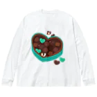 Kotetsu diary(SUZURI店)のシェルティ×チョコ(ミントカラー) Big Long Sleeve T-Shirt