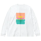 jeans-sneaker-shirtのサーファーショップにありそうなTシャツ前面 루즈핏 롱 슬리브 티셔츠