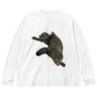 むっちり猫のむっちり丸のお腹ぽっこりむっちり丸 ビッグシルエットロングスリーブTシャツ