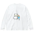 みにゆん　ねこのA lovely white cat who likes ice cream. Big Long Sleeve T-Shirt