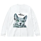 shineのI love cats ロシアンブルー ビッグシルエットロングスリーブTシャツ