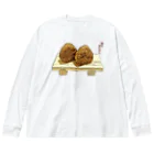 脂身通信Ｚの焼きおにぎり_230207 ビッグシルエットロングスリーブTシャツ