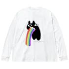 Piumium.の虹嘔吐猫🌈🐈‍⬛ ビッグシルエットロングスリーブTシャツ