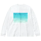 しろくろショップの海の水面 ビッグシルエットロングスリーブTシャツ