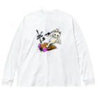 TAKE-TONのロングボードねこ Big Long Sleeve T-Shirt