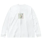 SuRa/AIイラストのPastelFlower ビッグシルエットロングスリーブTシャツ