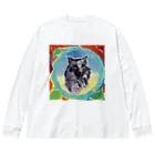 Yossy's Item Factoryの絵画風の犬 ビッグシルエットロングスリーブTシャツ