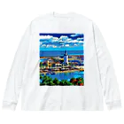 GALLERY misutawoのスペイン マラガの灯台 Big Long Sleeve T-Shirt