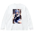 天乃鯱の青髪メイドちゃん Big Long Sleeve T-Shirt