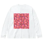 Katie（カチエ）のエキゾチックな花柄（ピンク／小） Big Long Sleeve T-Shirt