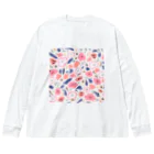 Katie（カチエ）の抽象的な手描きの花柄 Big Long Sleeve T-Shirt