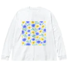 Katie（カチエ）の抽象的な手描きの花柄 Big Long Sleeve T-Shirt