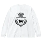 onehappinessのゴールデンレトリバー　crown heart　onehappiness　black Big Long Sleeve T-Shirt