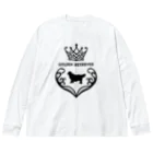 onehappinessのゴールデンレトリバー　crown heart　onehappiness　black ビッグシルエットロングスリーブTシャツ