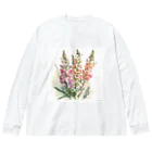 botanicalartAIのキンギョソウ ビッグシルエットロングスリーブTシャツ