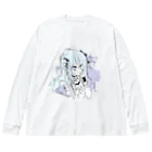 blossomの淡色青紫系女の子 ビッグシルエットロングスリーブTシャツ