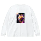 dolphineの宇宙のクリスタルローズ ビッグシルエットロングスリーブTシャツ